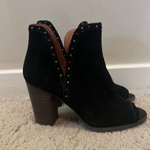 Lucky Brand Suede Peep Toe Booties